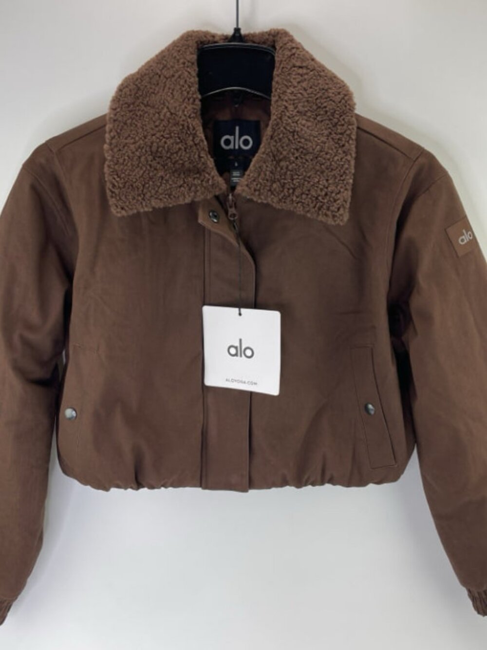 ALO Yoga Cropped Navigator Jacket Brownstone - size S